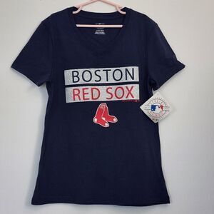 Nwt MLB - XS, S, L, XL Girls Boston Red Sox V-neck t-shirt Sport - Blue
